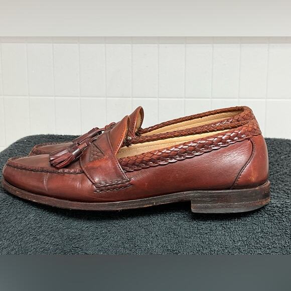 Allen Edmonds "Colfax” Chili Leather Tassel Kiltie Loafers SIZE 9.5 B MADE USA - Picture 1 of 9